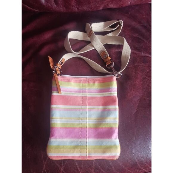 Coach Hampton canvas Crossbody original charm multicolor - Picture 2 of 3